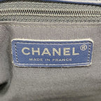 Chanel Chain Tote Stitch Lambskin Navy Silver — view 5