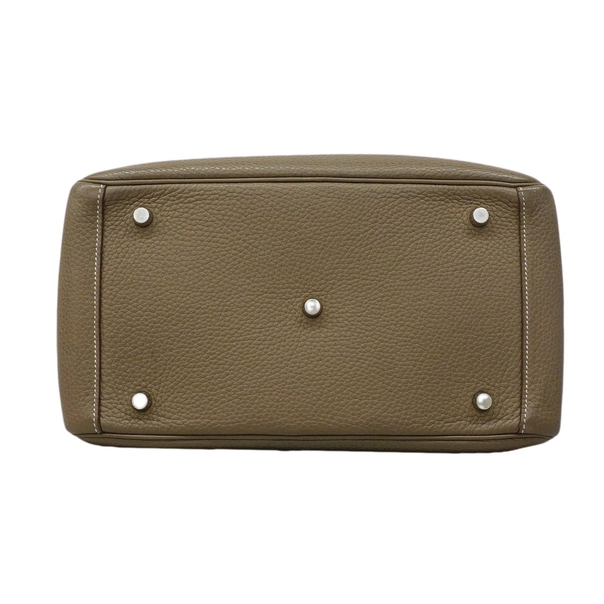 Hermes Handbag Lindy 30 Taurillon Clemence Etoupe Silver 2-Way — view 3