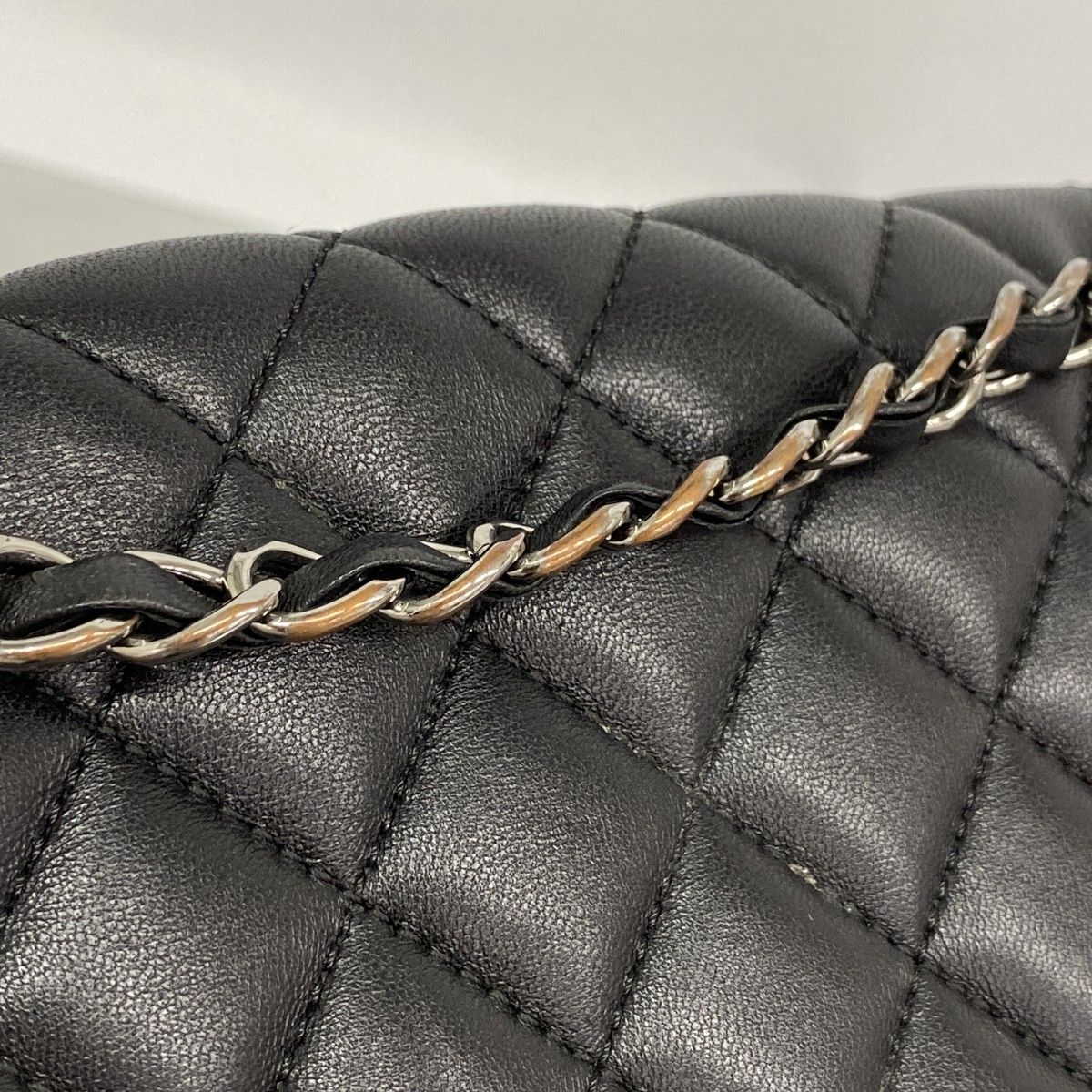 Chanel Backpack Quilted Lambskin Black Silver — view 9