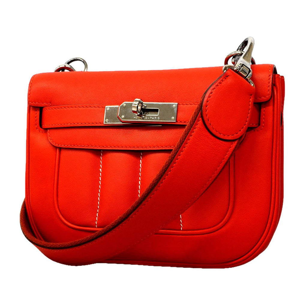 Hermes Shoulder Bag Roulis Nne 20 Swift Rouge Pivoine Silver