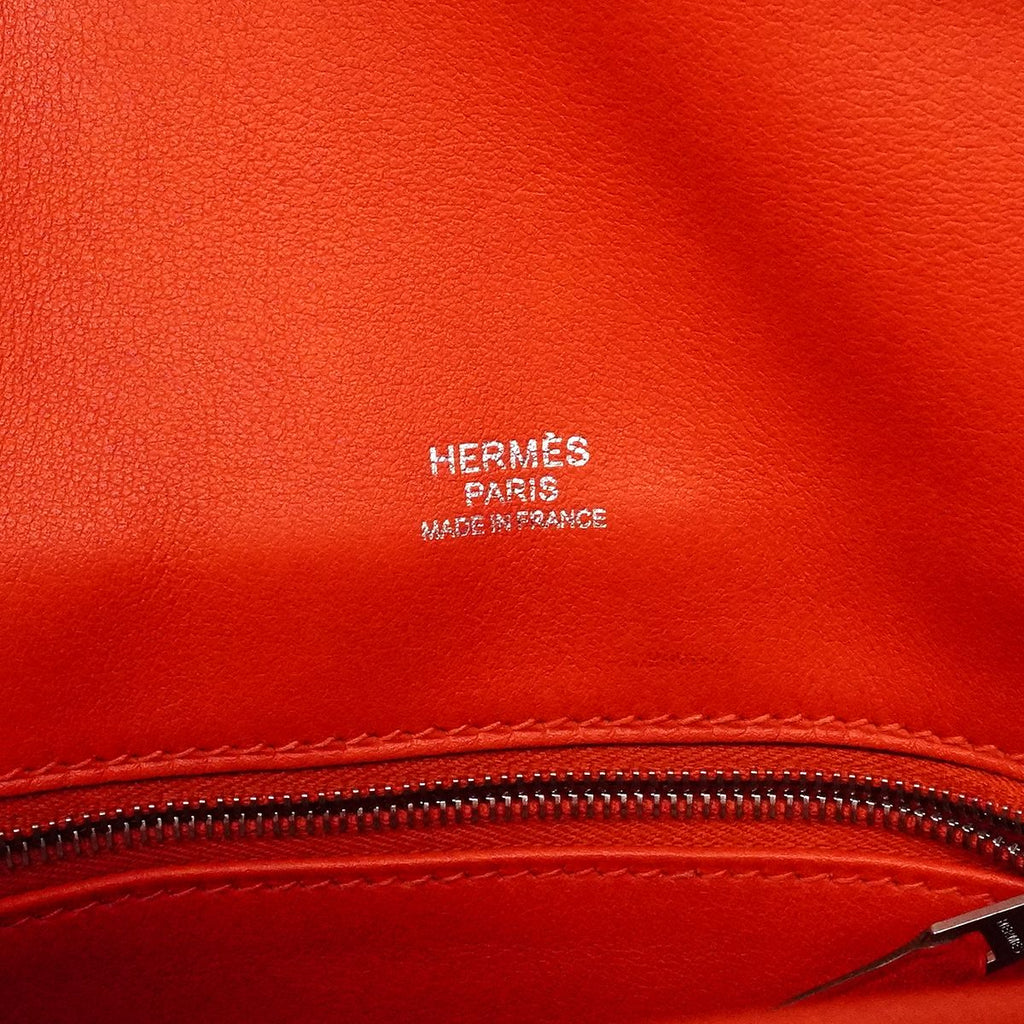 Hermes Shoulder Bag Roulis Nne 20 Swift Rouge Pivoine Silver — view 5