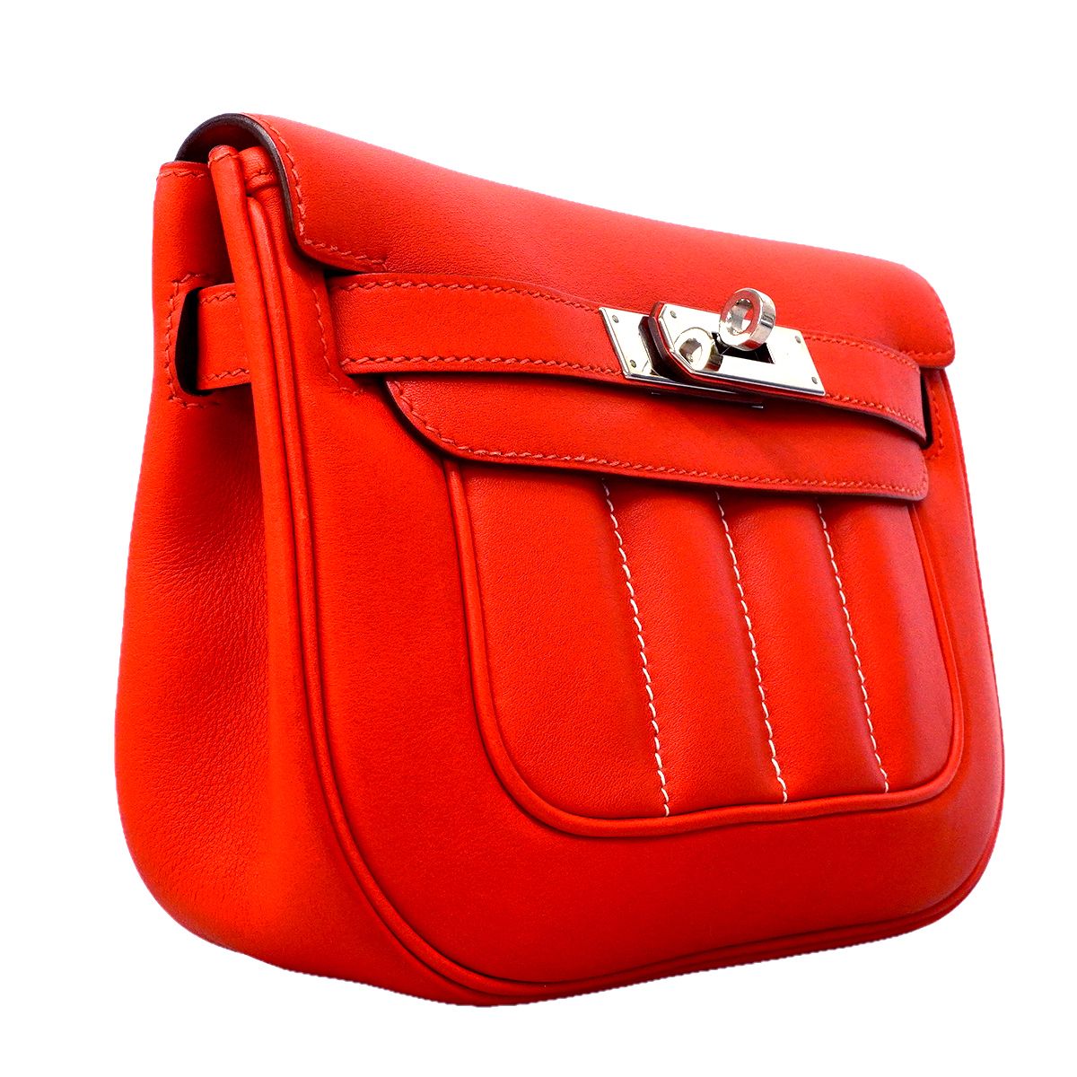 Hermes Shoulder Bag Roulis Nne 20 Swift Rouge Pivoine Silver — view 2