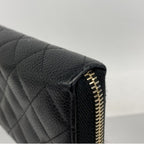Chanel Wallet Quilted Caviar Leather Black Gold — view 5