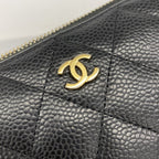 Chanel Wallet Quilted Caviar Leather Black Gold — view 8