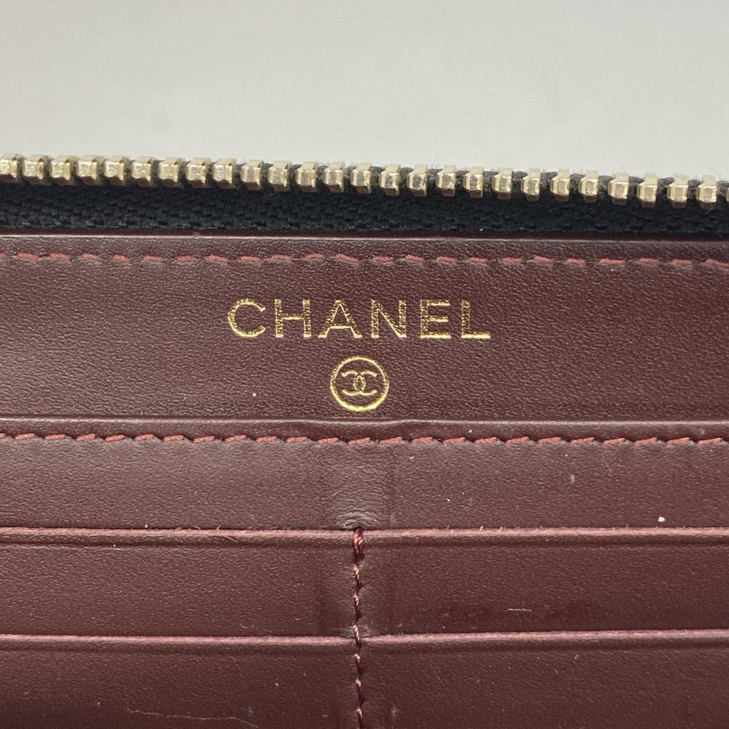 Chanel Wallet Quilted Caviar Leather Black Gold — view 4
