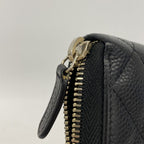 Chanel Wallet Quilted Caviar Leather Black Gold — view 7