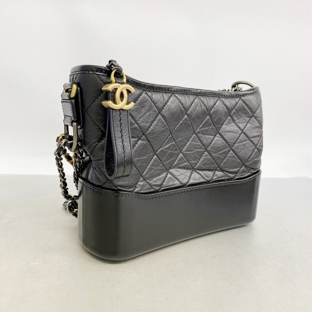 Chanel Shoulder Bag Gabrielle Calfskin Black Gold Silver — view 2