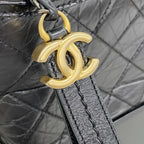 Chanel Shoulder Bag Gabrielle Calfskin Black Gold Silver — view 9
