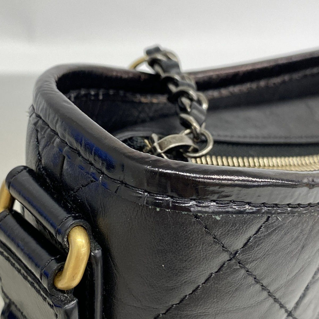 Chanel Shoulder Bag Gabrielle Calfskin Black Gold Silver — view 7