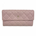 Chanel Wallet Quilted Lambskin Light Purple Silver