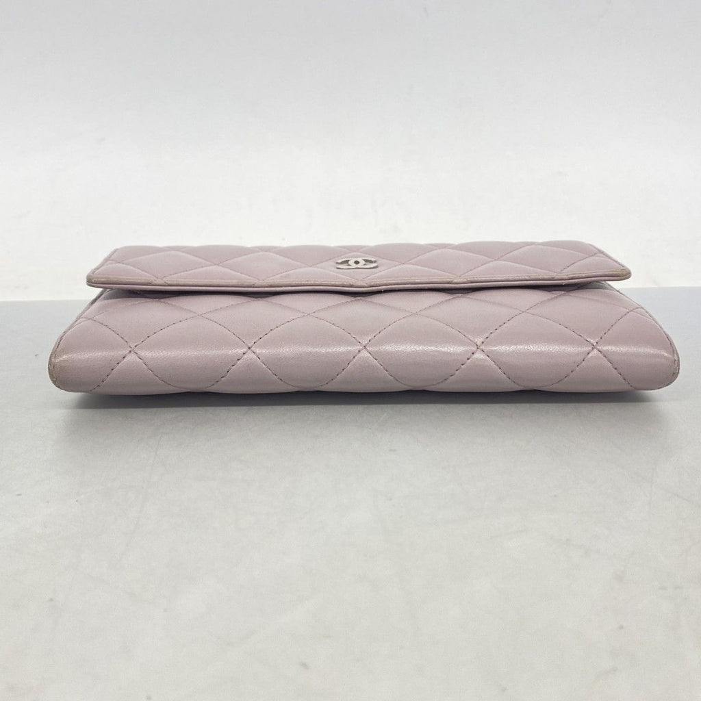 Chanel Wallet Quilted Lambskin Light Purple Silver — view 2