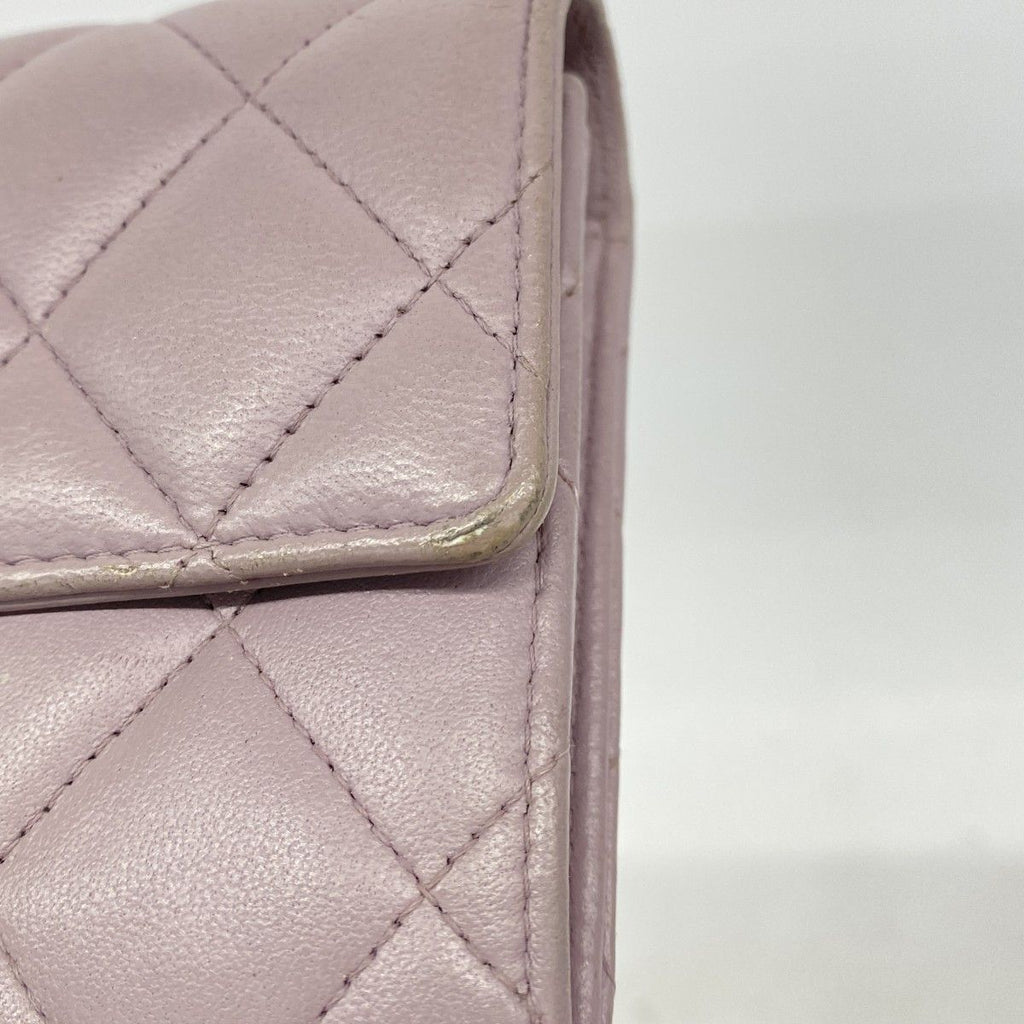 Chanel Wallet Quilted Lambskin Light Purple Silver — view 7
