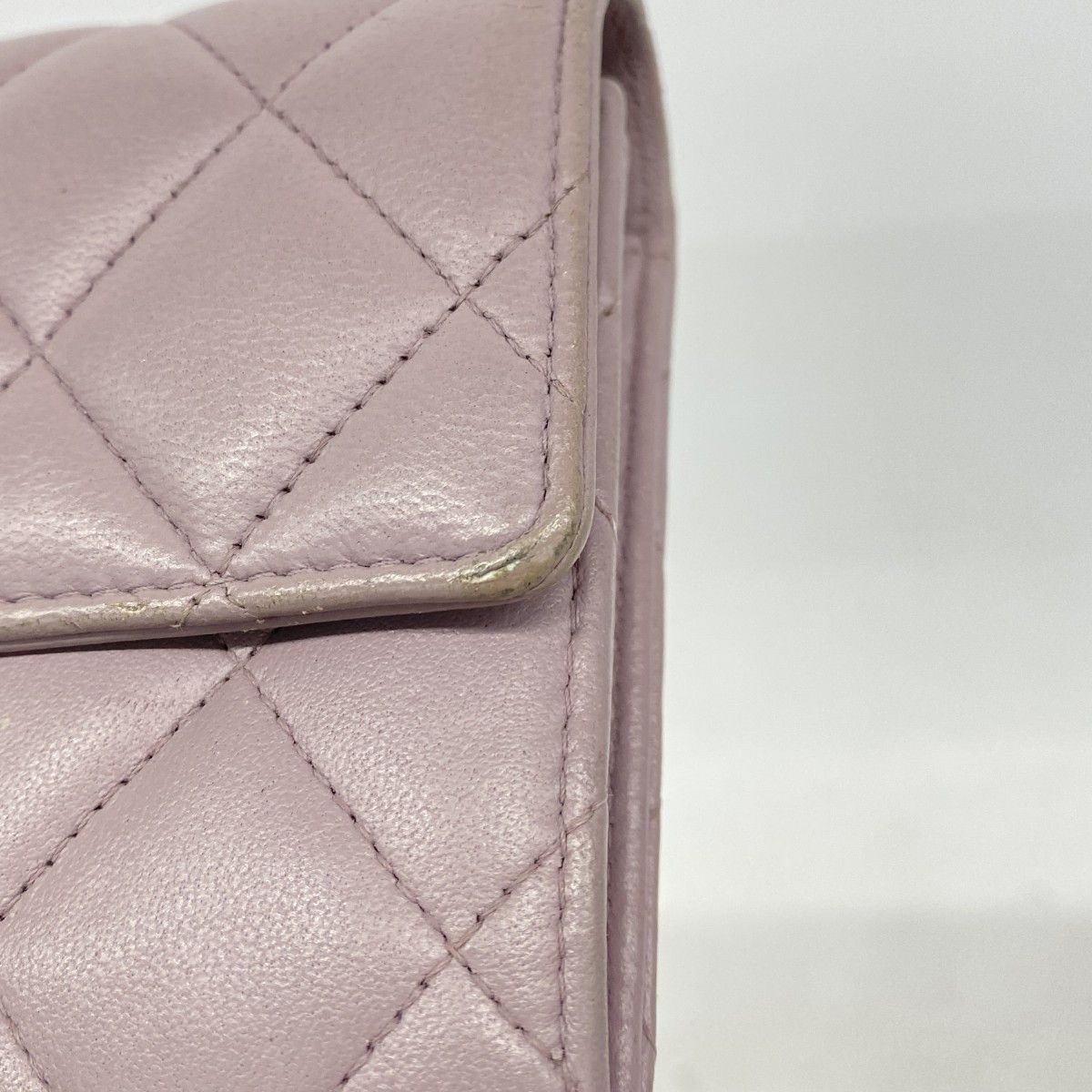 Chanel Wallet Quilted Lambskin Light Purple Silver — view 7