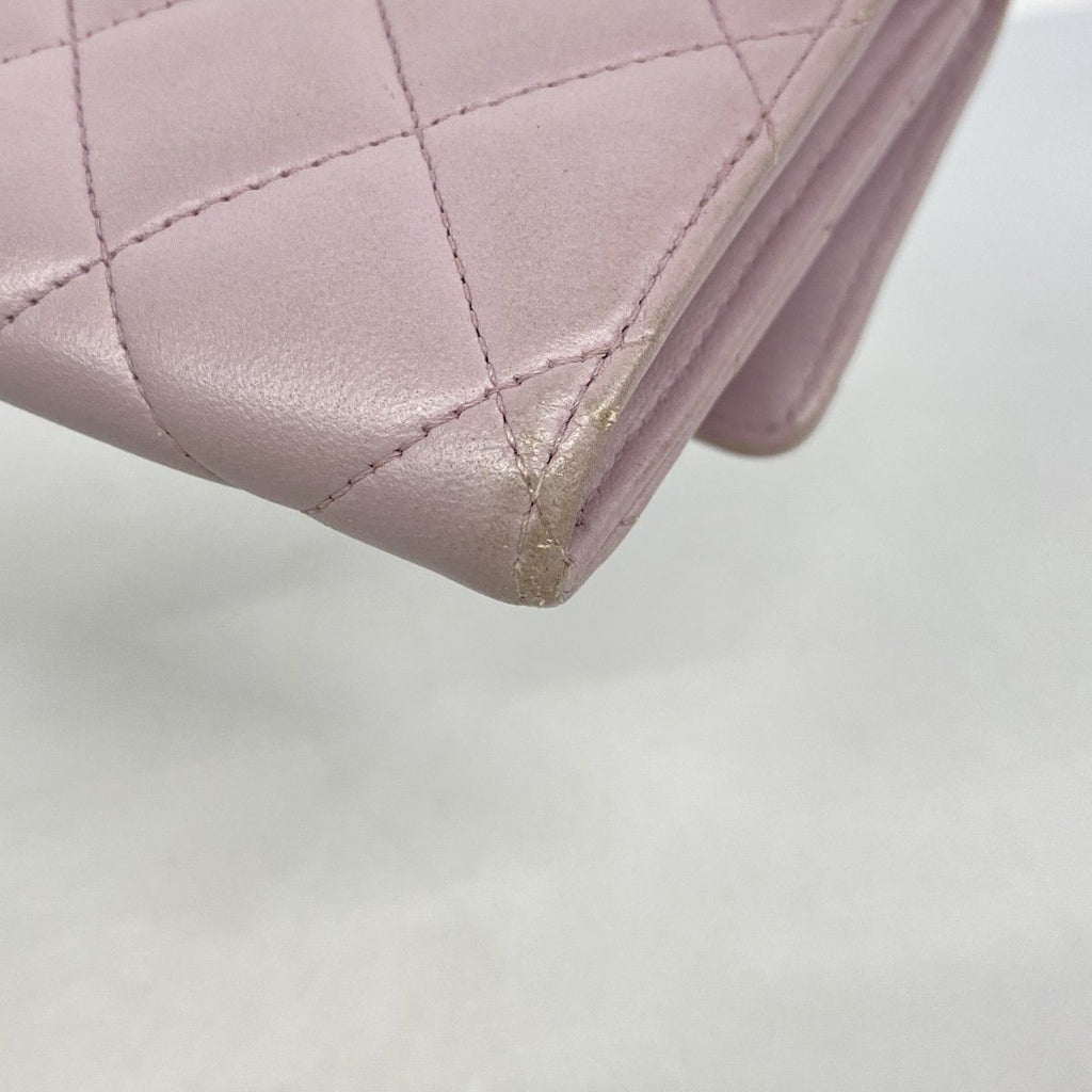 Chanel Wallet Quilted Lambskin Light Purple Silver — view 5