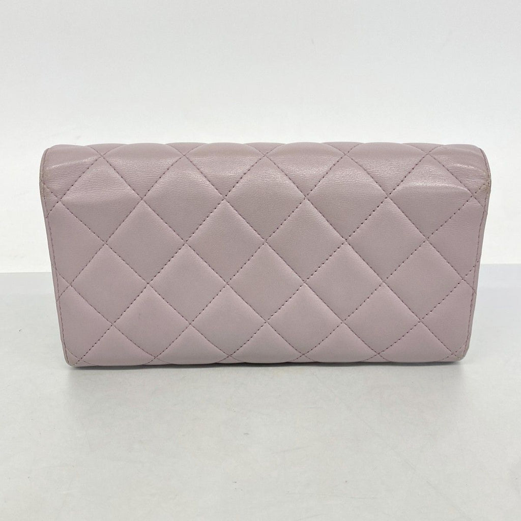Chanel Wallet Quilted Lambskin Light Purple Silver — view 9