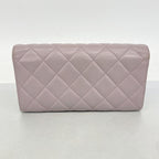 Chanel Wallet Quilted Lambskin Light Purple Silver — view 9