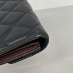 Chanel Trifold Wallet Quilted Lambskin Black Silver — view 5