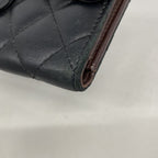 Chanel Trifold Wallet Quilted Lambskin Black Silver — view 6