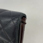 Chanel Trifold Wallet Quilted Lambskin Black Silver — view 7