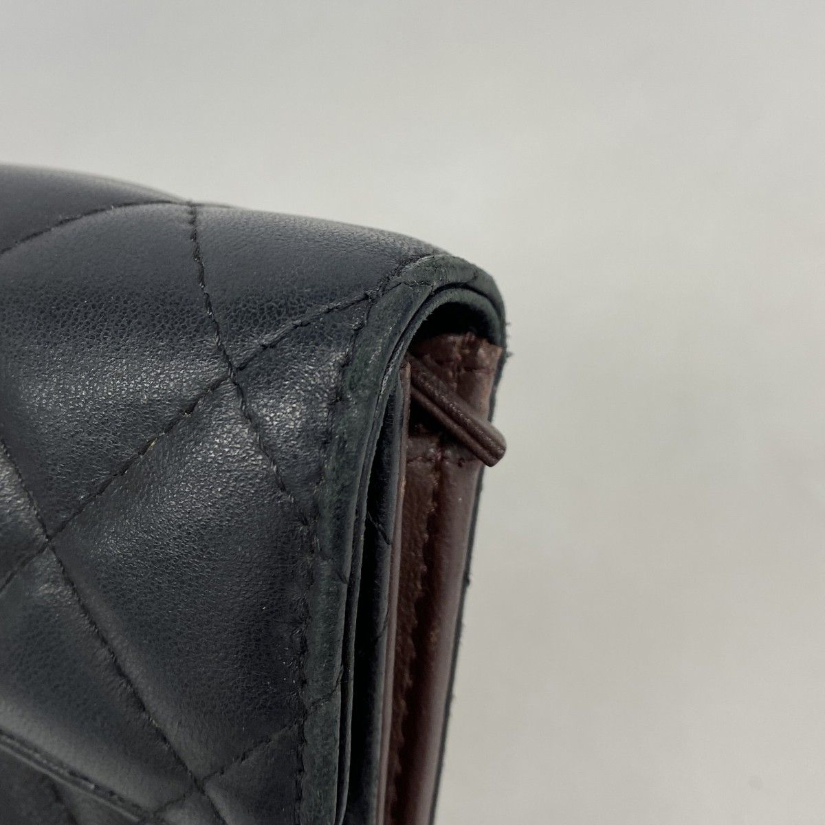 Chanel Trifold Wallet Quilted Lambskin Black Silver — view 7