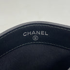 Chanel Card Case Quilted Leather Black Silver — view 4