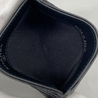 Chanel Card Case Quilted Leather Black Silver — view 3
