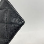 Chanel Card Case Quilted Leather Black Silver — view 5