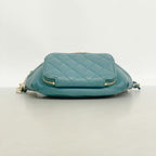 Chanel Waist Bag Quilted Caviar Leather Green Champagne Gold — view 3