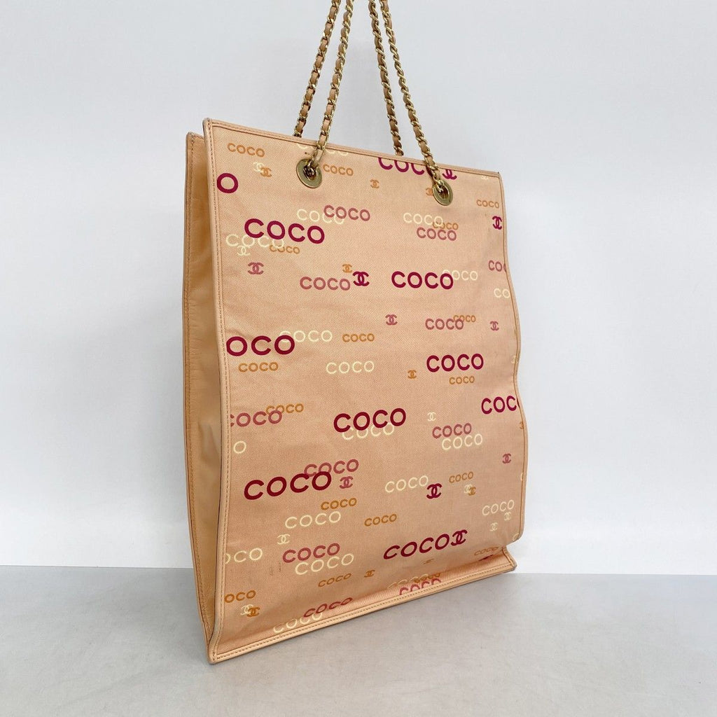 Chanel Tote Canvas Pink Orange Gold — view 2