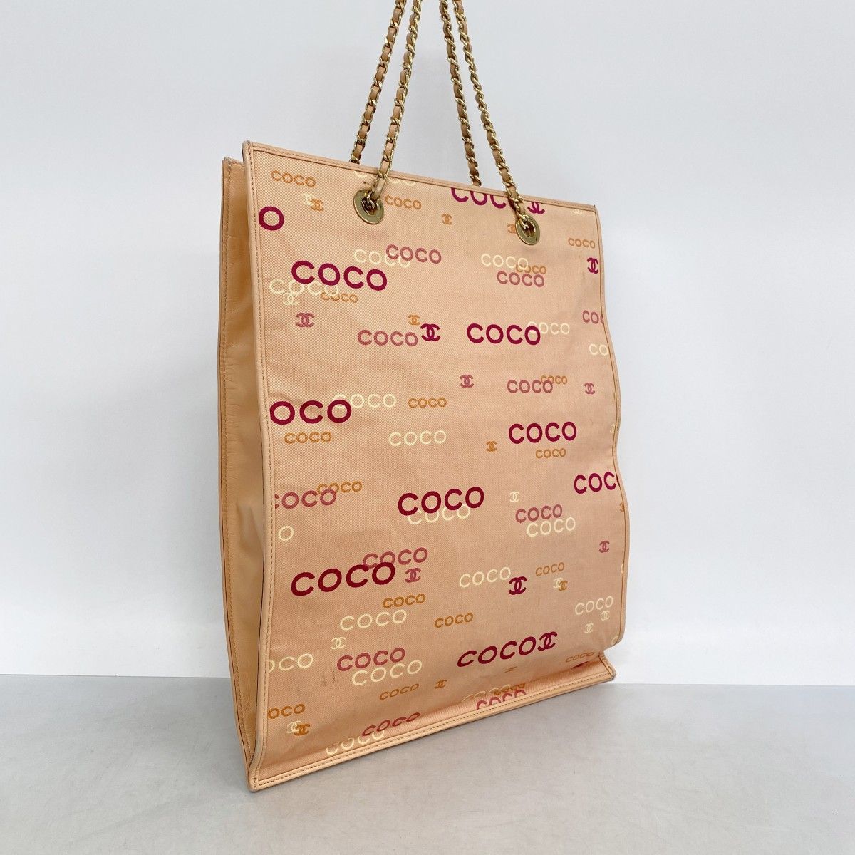 Chanel Tote Canvas Pink Orange Gold — view 2