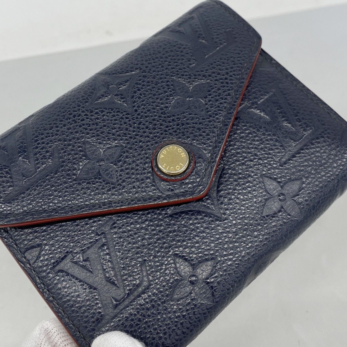 Louis Vuitton Trifold Wallet Monogram Empreinte Portefeuille Victorine Marine — view 7