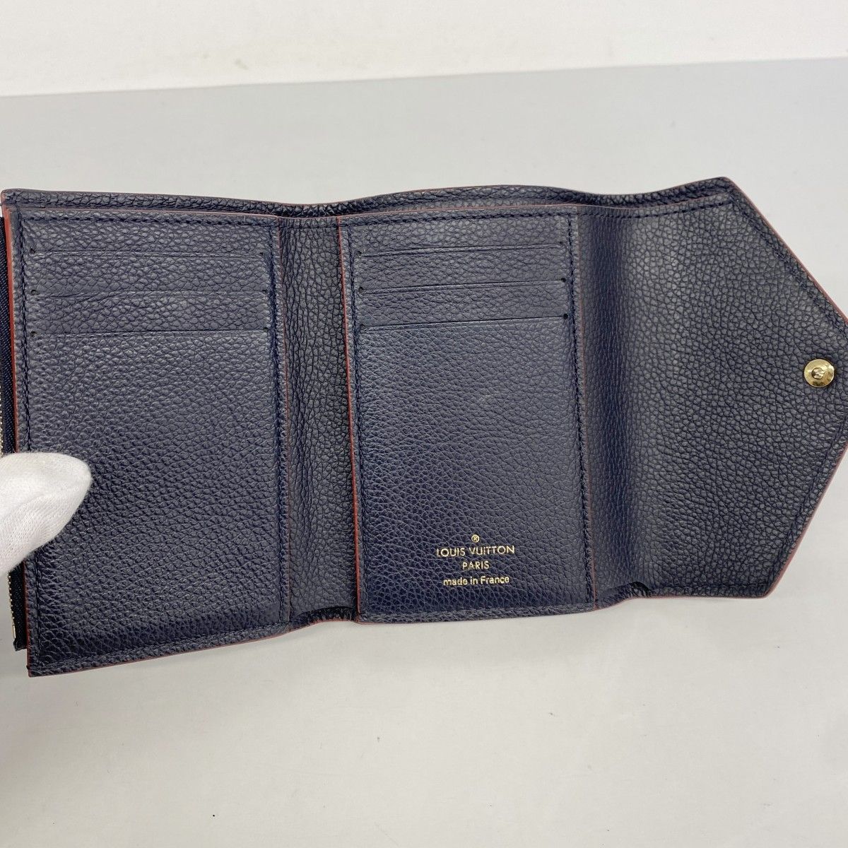 Louis Vuitton Trifold Wallet Monogram Empreinte Portefeuille Victorine Marine — view 3