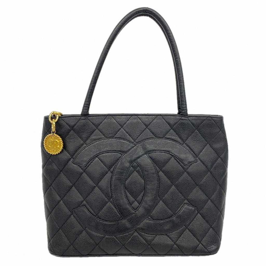 Chanel Tote Reissue Caviar Leather Black Gold