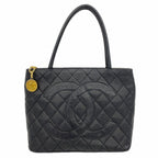 Chanel Tote Reissue Caviar Leather Black Gold