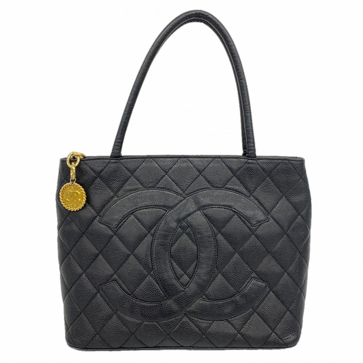 Chanel Tote Reissue Caviar Leather Black Gold