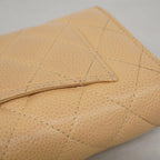 Chanel Wallet Quilted Caviar Leather Beige Gold — view 7