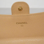 Chanel Wallet Quilted Caviar Leather Beige Gold — view 4