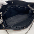 Chanel Chain Tote 2.55 Quilted Patent Leather Dark Brown Silver — view 4