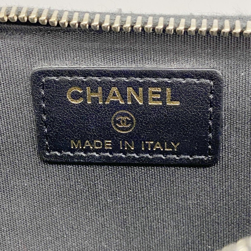 Chanel Wallet Camellia Caviar Leather Black Champagne Gold — view 4