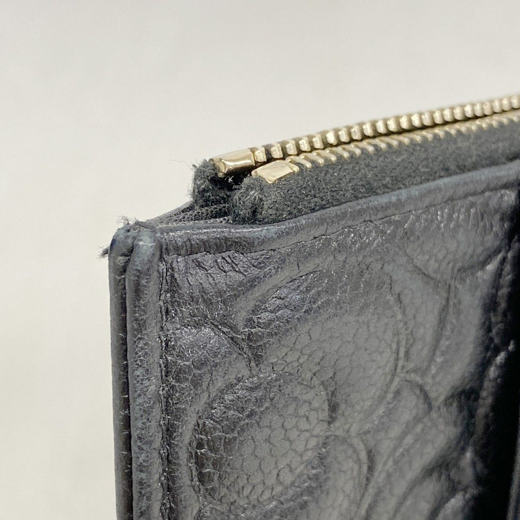Chanel Wallet Camellia Caviar Leather Black Champagne Gold — view 6