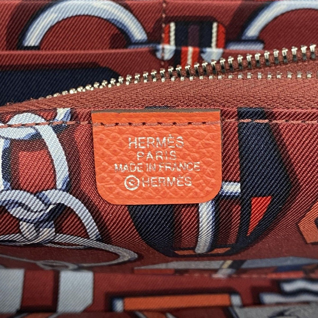 Hermes Wallet Azap Long Silk in Veau Rose Jaipur Silver — view 4