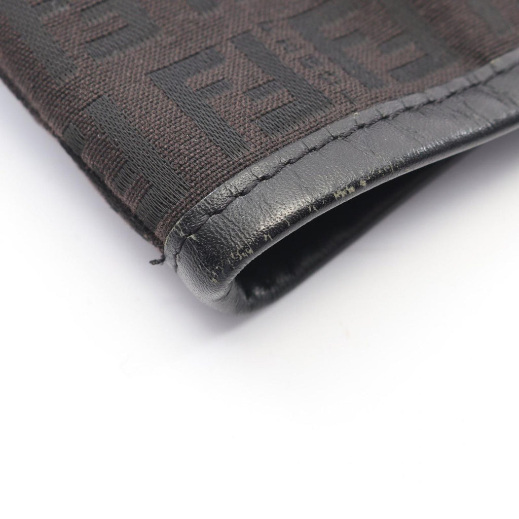 Fendi Tote Zucchino Dark Brown Canvas Leather Mini — view 8