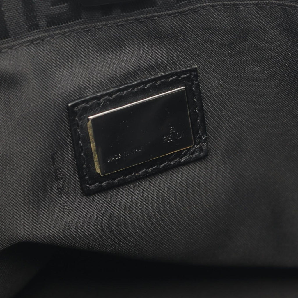 Fendi Tote Zucchino Dark Brown Canvas Leather Mini — view 4