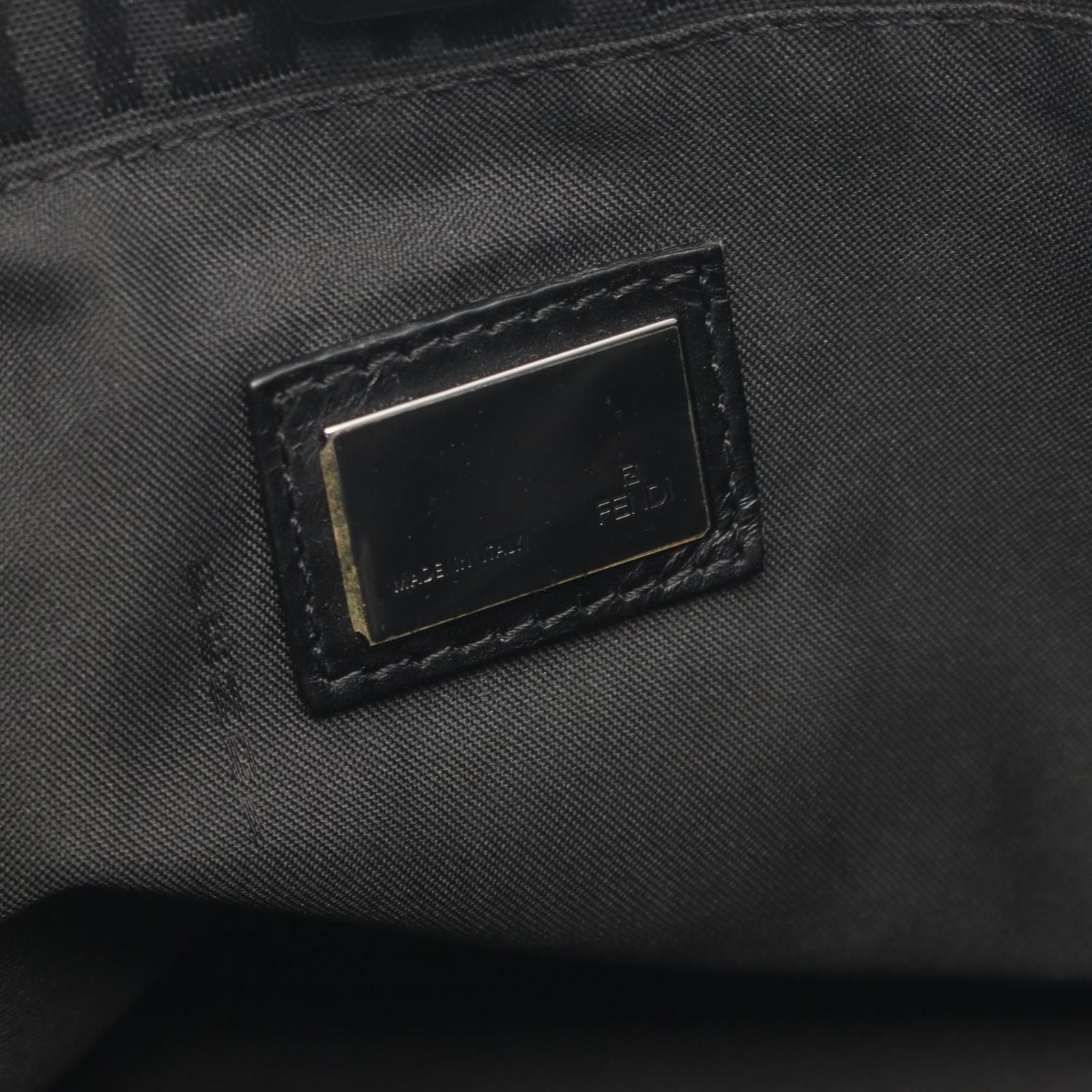 Fendi Tote Zucchino Dark Brown Canvas Leather Mini — view 4