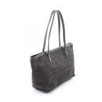 Fendi Tote Zucchino Dark Brown Canvas Leather Mini — view 2