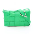 Bottega Veneta Shoulder Bag Cassette Maxi Intrecciato Green Leather