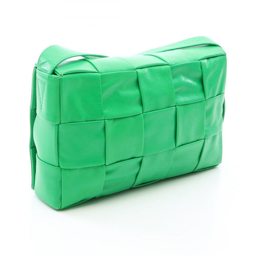 Bottega Veneta Shoulder Bag Cassette Maxi Intrecciato Green Leather — view 2