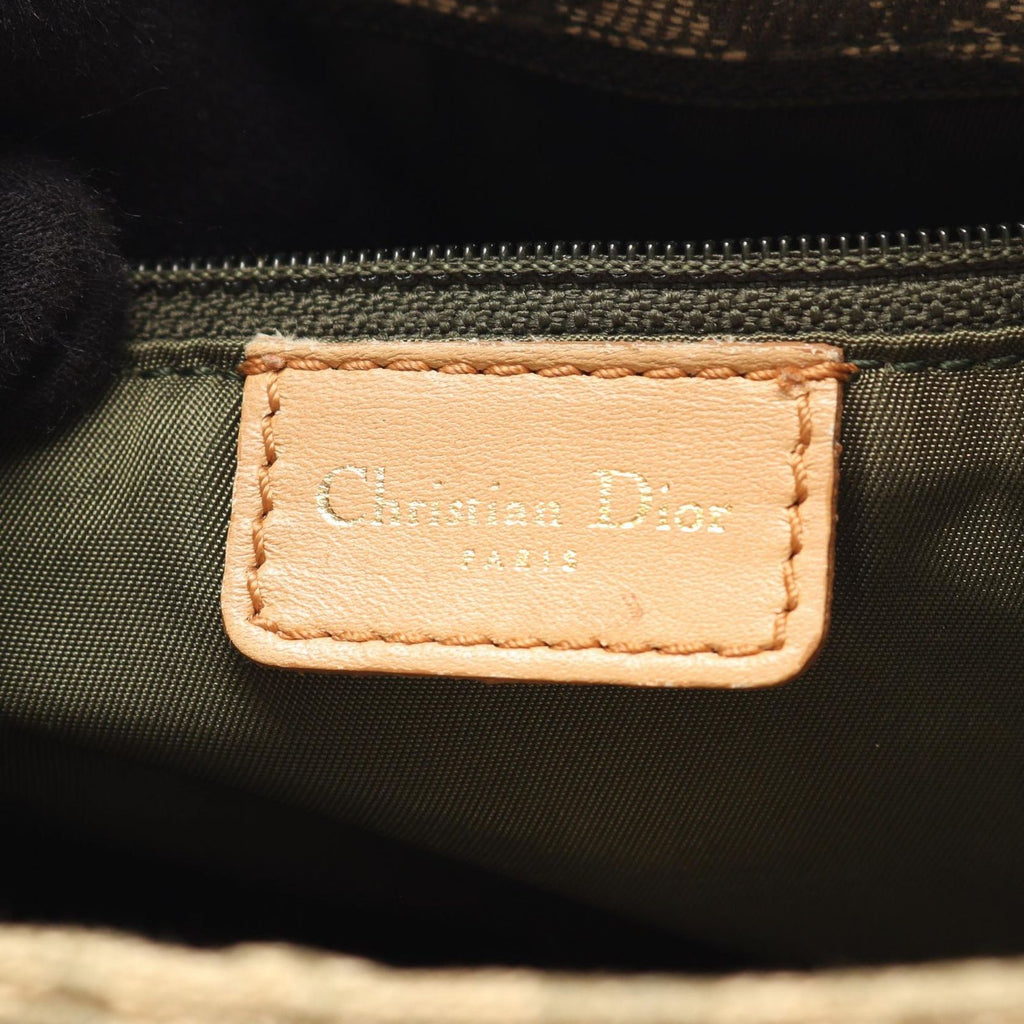 Dior Tote Trotter Green Beige Canvas Leather — view 4