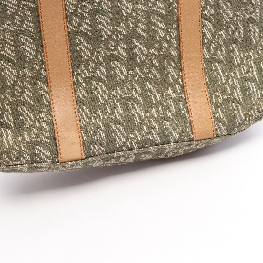 Dior Tote Trotter Green Beige Canvas Leather — view 7