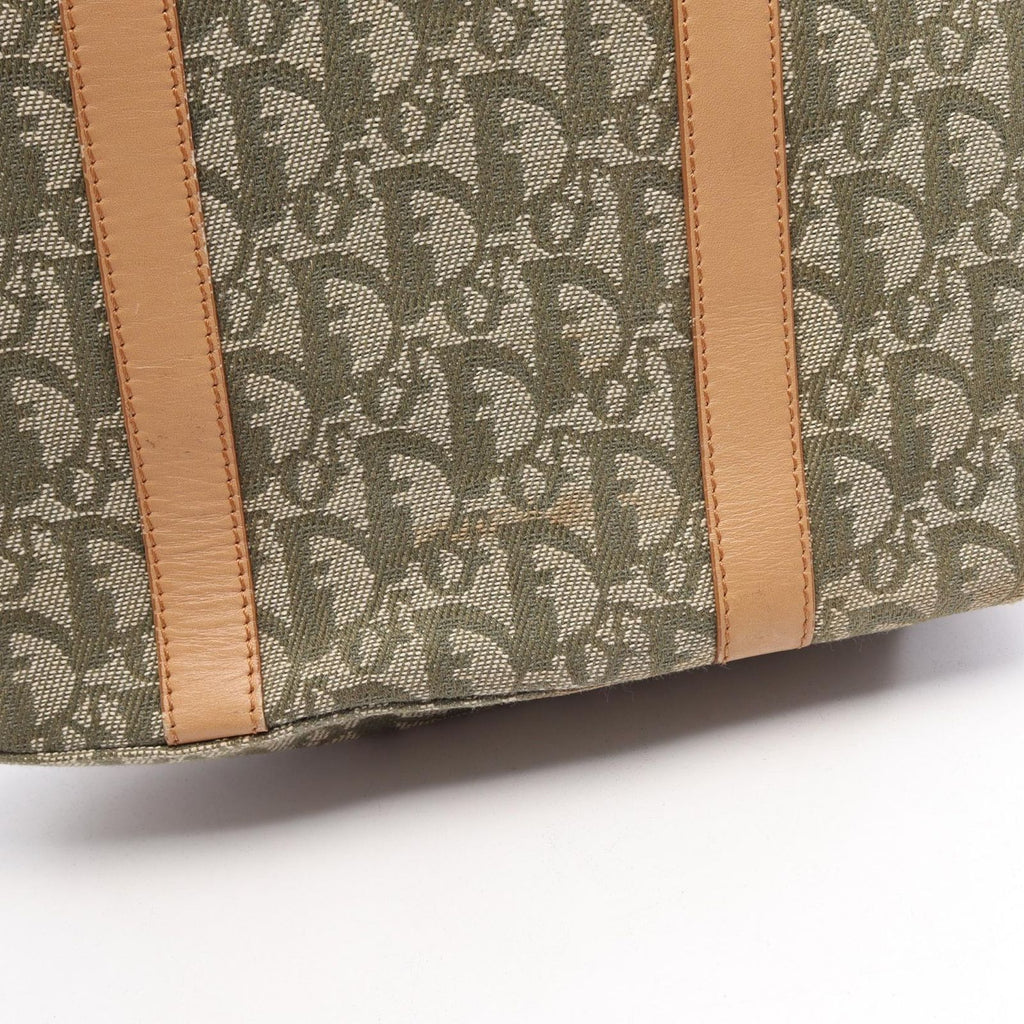 Dior Tote Trotter Green Beige Canvas Leather — view 6